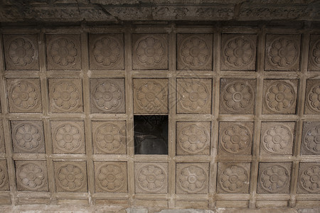 Angkor wat 带有洞密的屋顶高清图片