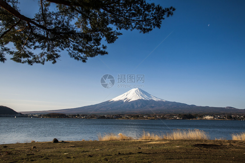 日本富士山反射蓝色公吨旅行顶峰场地季节吸引力墙纸火山图片
