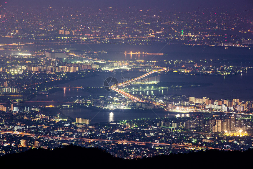 1 000万美元夜视 KOBE 日本风景地区建筑学六甲商业景观市中心城市场景天际图片