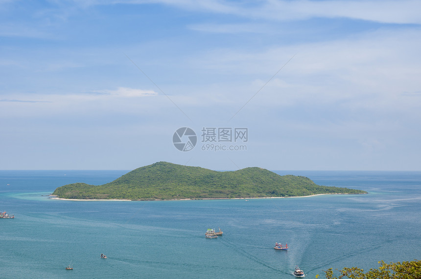 热带岛屿泰国旅行蓝色日光天空海浪荒野地平线海滩异国海岸线图片