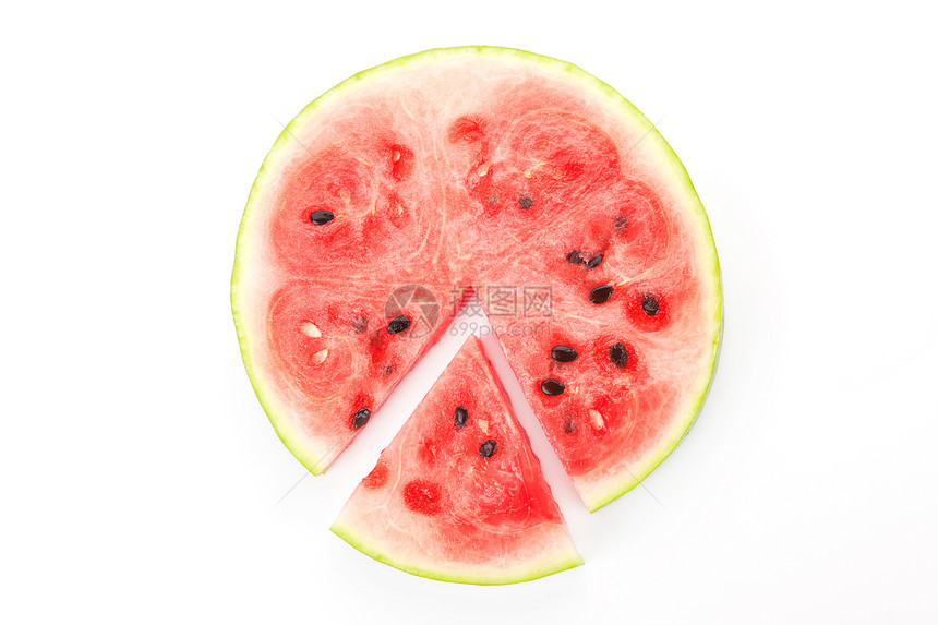 新的商业概念红色西瓜蔬菜圆圈白色水果图表食物活力饼形图片