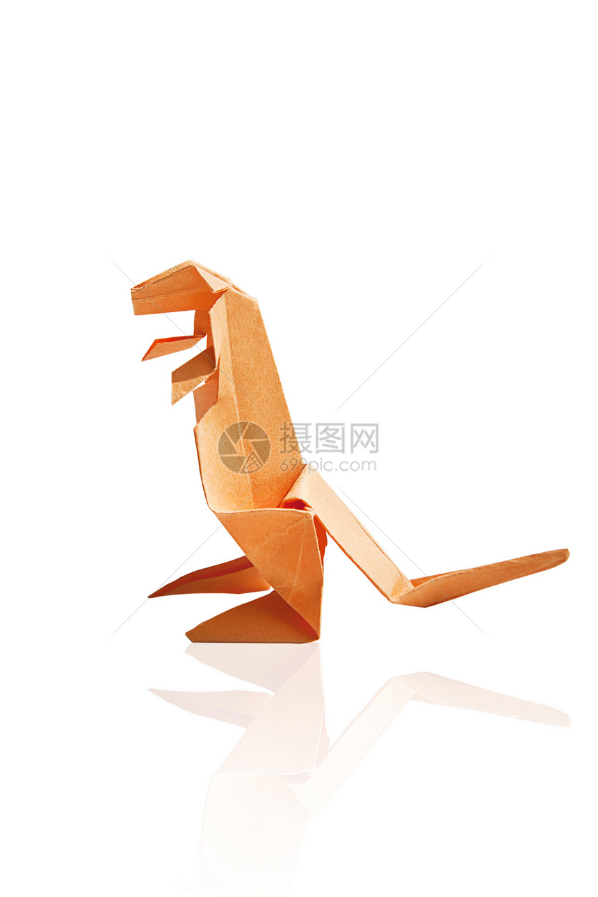 星神孤立无援折纸起重机恐龙工艺橙子艺术图片