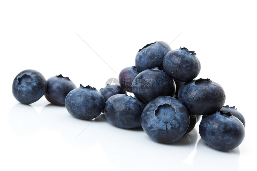 蓝莓食物白色水果蓝色维生素浆果团体图片