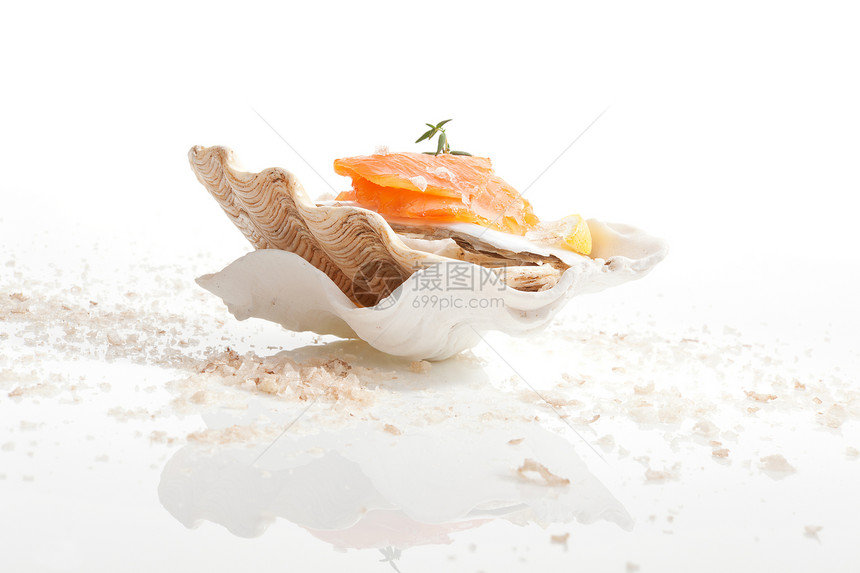 沙门鱼 食用海鲜背景图片