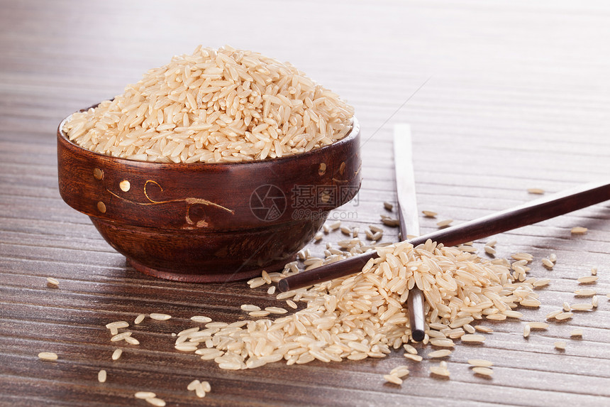 大米食物水平烹饪粮食棕色谷物美食图片