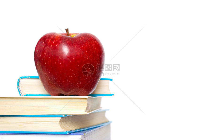苹果书中的苹果图书图书馆营养红色水果学校班级学习教育考试图片