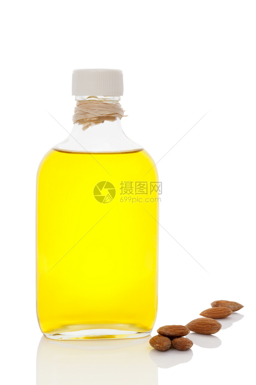 杏仁油芳香生物药品瓶子按摩棕色白色烹饪黄色饮食图片