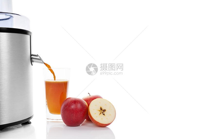 新鲜苹果汁果味榨汁机饮料横截面果汁橙子饮食食物玻璃美食图片