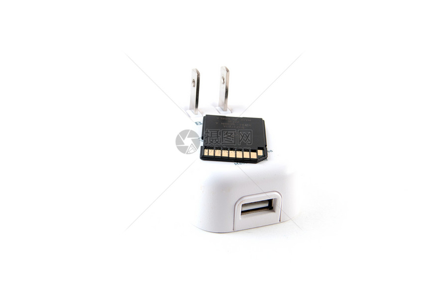 墙塞USB和SD存储卡图片