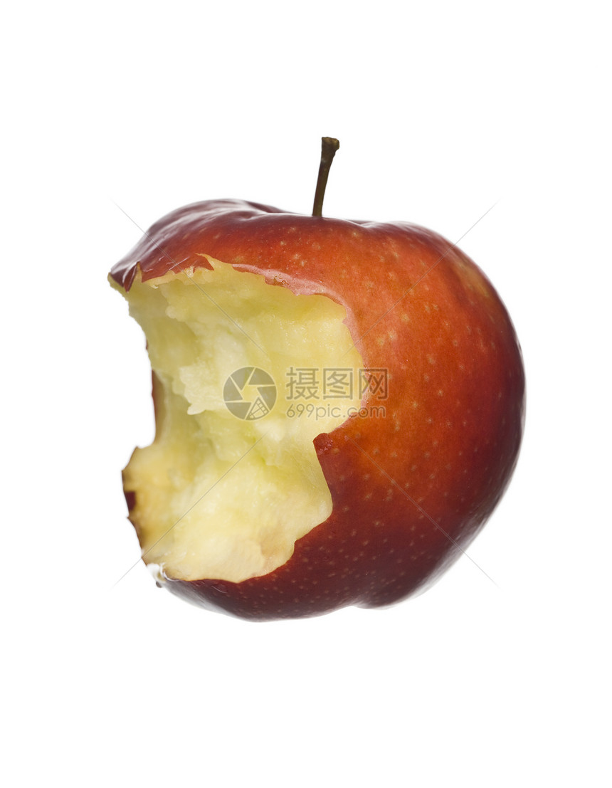 半食苹果食物晚会红色健康饮食苹果核对象拍摄美食家生活宏观图片