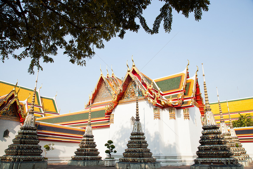 华虎寺庙异国奢华建筑蓝色旅行国王连体建筑学文化图片