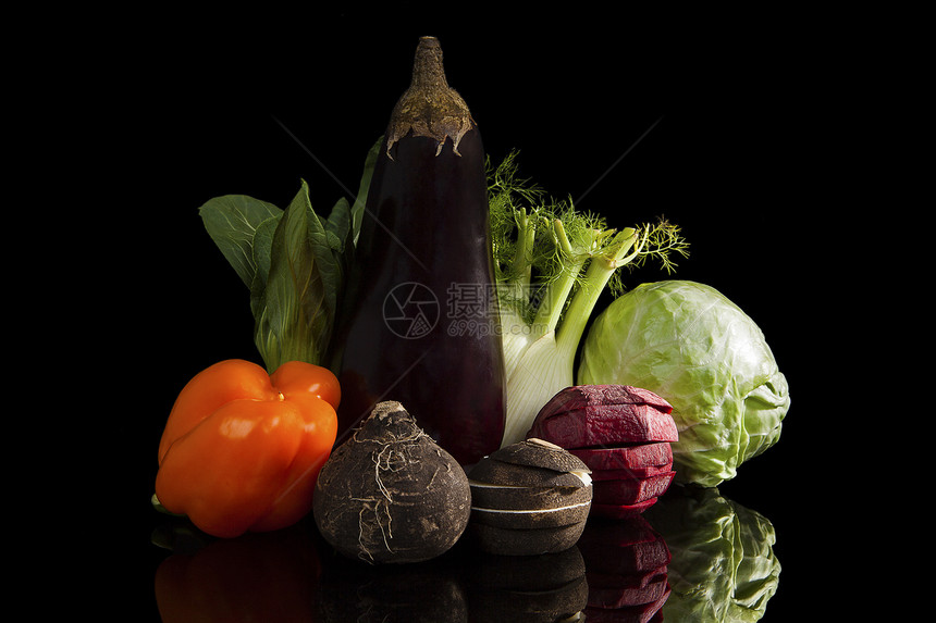 新鲜蔬菜营养黑萝卜农业静物烹饪茄子芳香味道食物茴香图片