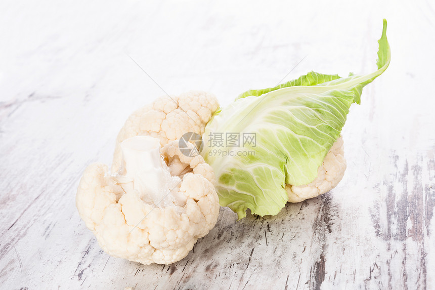 奢华的花椰菜背景蔬菜水平活力菜花健康绿色食物饮食美食白色图片