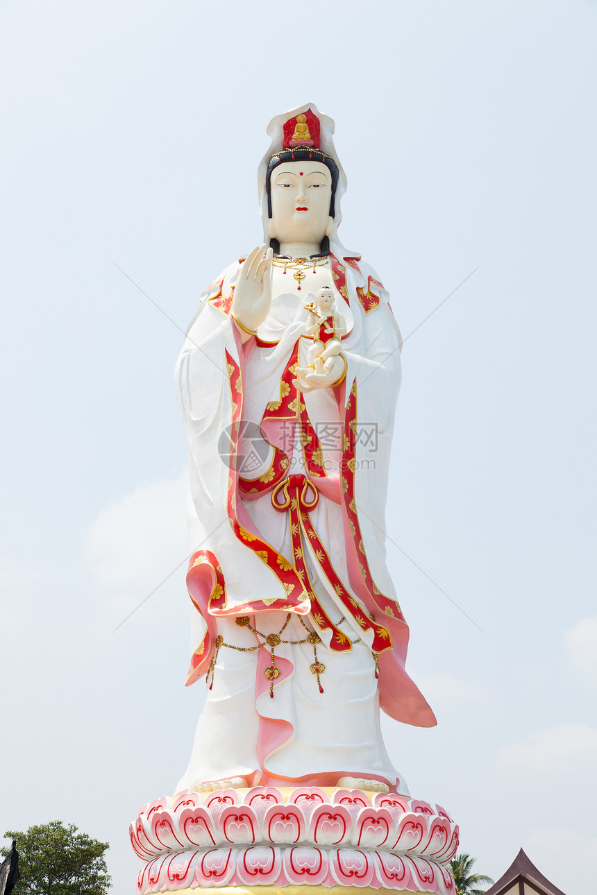 关燕女神像古董艺术文化传统雕像女性寺庙精神祷告女神图片
