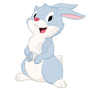 卡通兔子动物插图绘画孩子们孩子幼儿园宠物快乐小动物野兔背景图片
