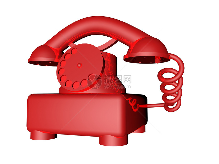 红电话商业办公室讲话技术塑料拨号旋转绳索白色热线图片