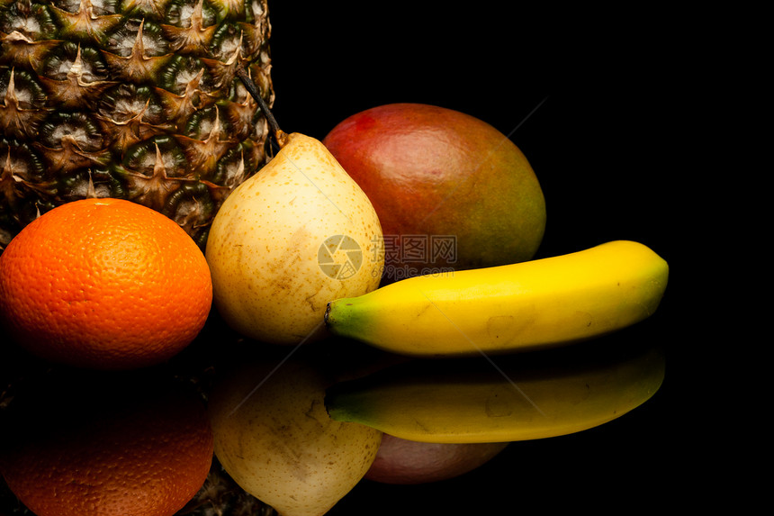 水果果情调营养水果食物饮食混合物菠萝奇异果香蕉维生素图片