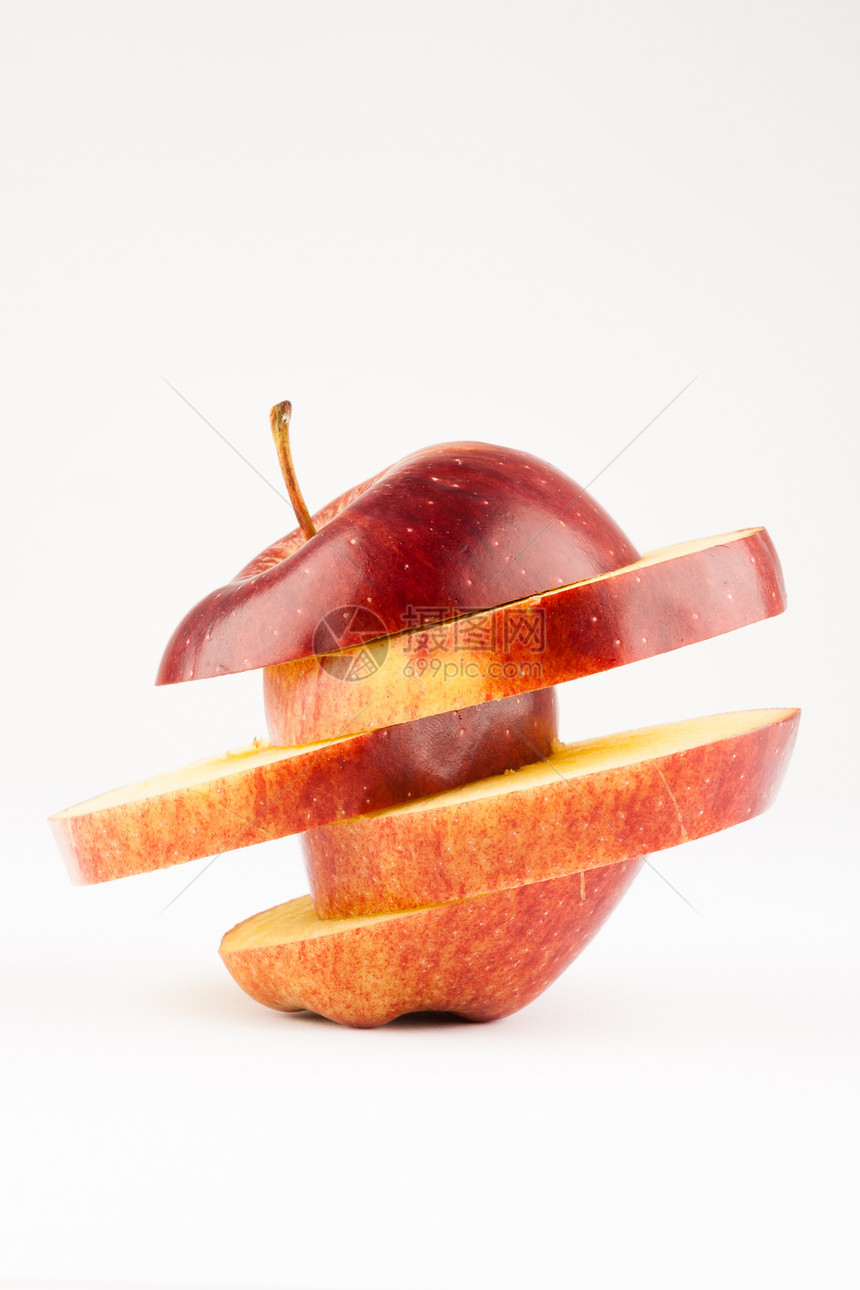 切片苹果小吃红色养分节食水果食物图片