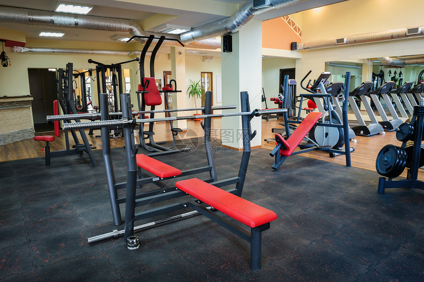 体操室内保健运动卫生锻炼镜子插图力量健身房重量有氧运动图片