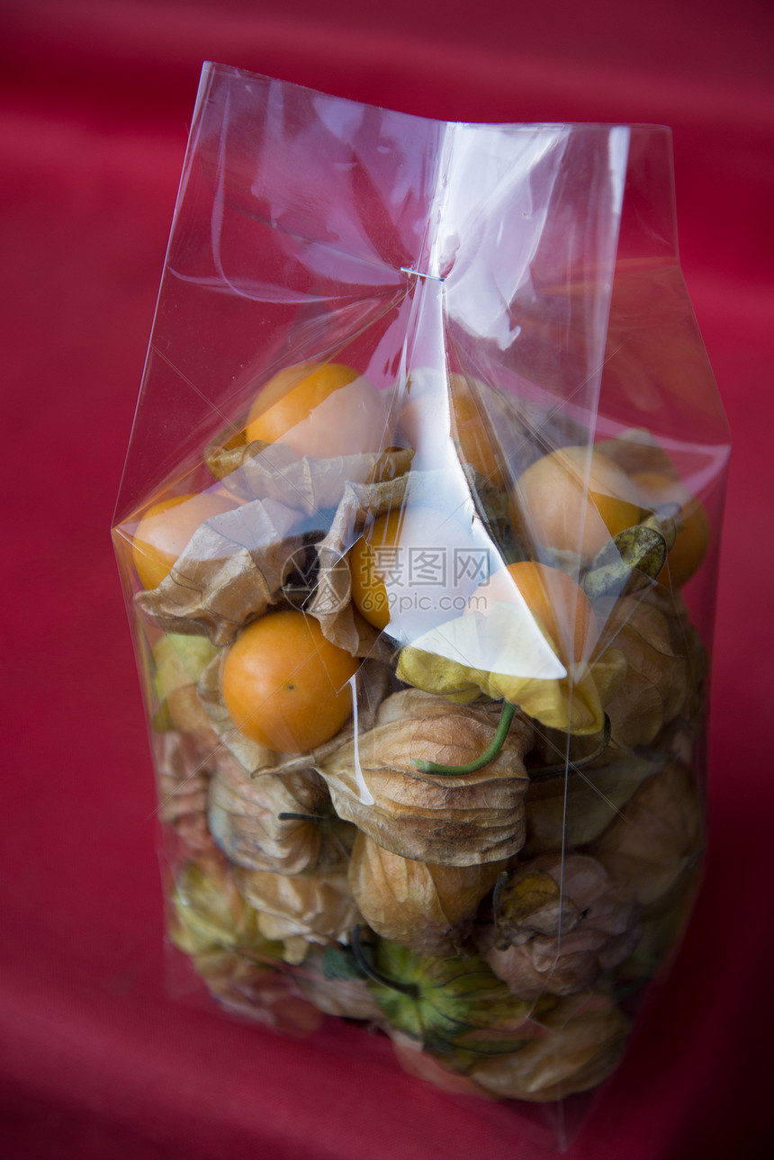 Cape Gooose浆果或地樱桃秘鲁的植物项目皇家热带季节橙子草莓味圆形醋栗水果情调图片