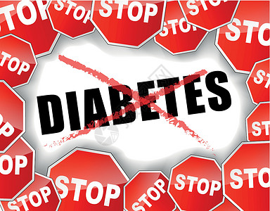 停止糖尿病路标白色症状插图预防疾病红色概念背景图片
