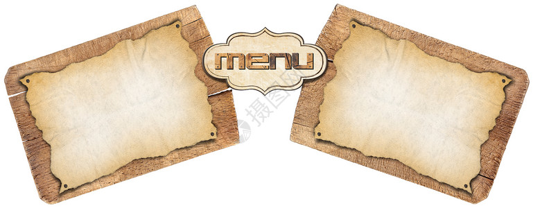 Rustic 菜单模板烹饪厨师配件广告美食标签木板家庭风化食谱背景图片