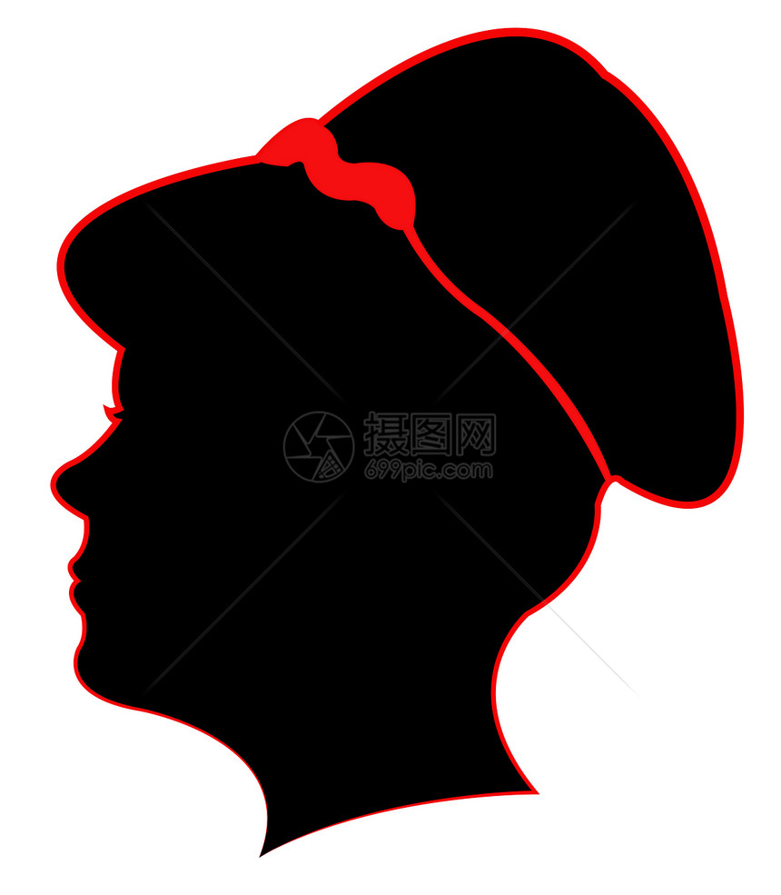 妇女头环光向矢量丝带鼻子红色青少年插图头发脖子女孩女士包子图片