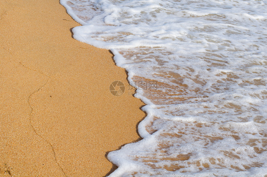 柔软的海浪波纹流动液体海洋冲浪海岸海景阳光热带支撑图片