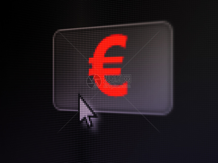 货币概念 按数字按钮背景的欧元库存监视器宝藏金融电脑储蓄价格老鼠贷款展示图片