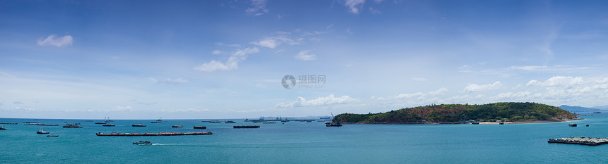 海运货轮全景大部分货物旅行海景港口载体物流血管码头商业图片