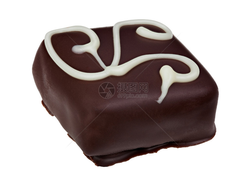 巧克力糖果白色小路小吃剪裁甜点可可食物美食棕色图片