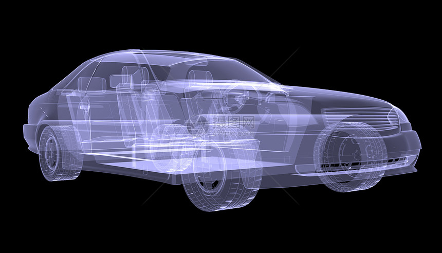 X射X光概念车力量轿车运输奢华玻璃x光蓝色绘画车轮金属图片