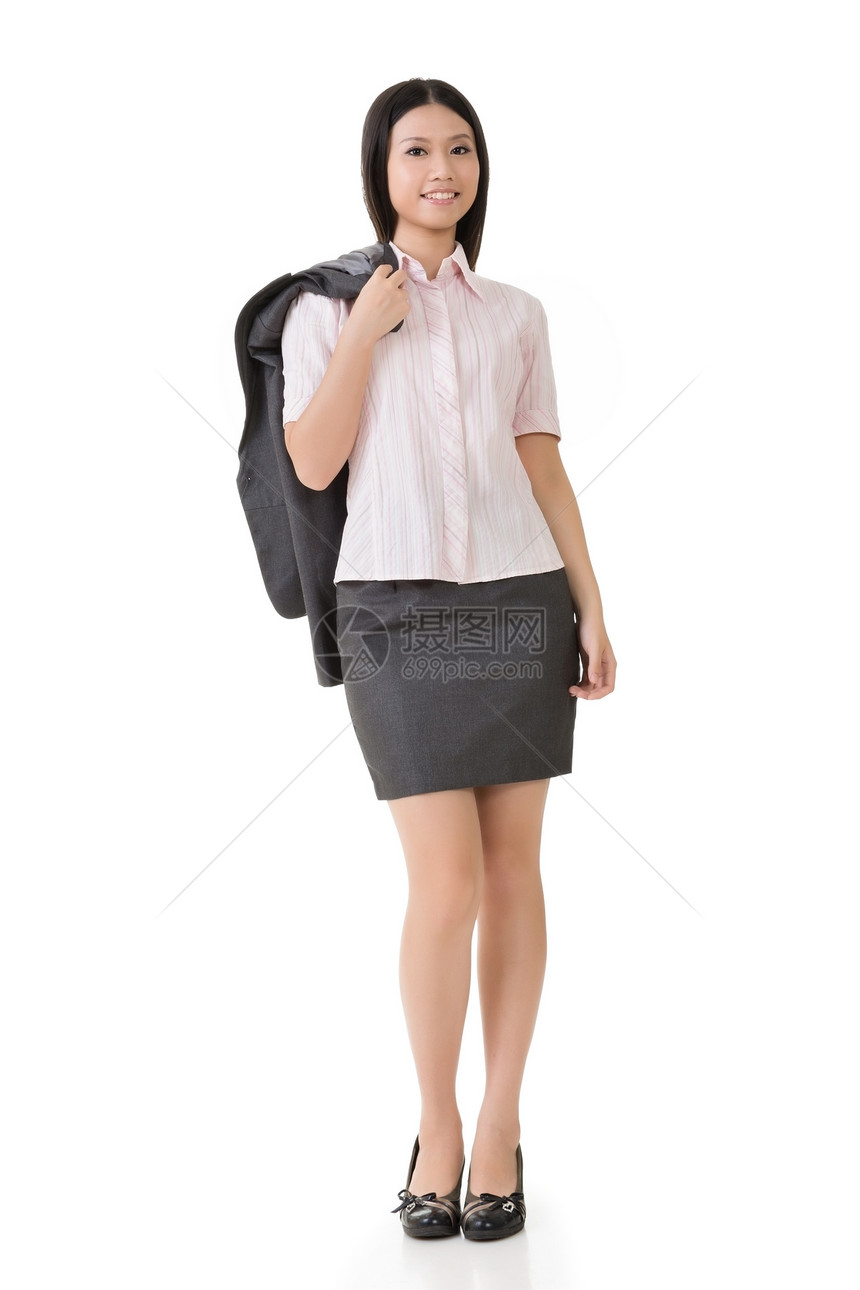 亚洲商业妇女就业休息人士外套职业员工女士商务秘书微笑图片