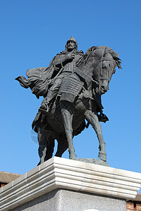 科隆著名的俄罗斯英雄德米特里·东斯科伊的纪念碑高清图片