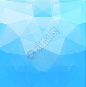 蓝色漂浮三角形多边形背景三角形网络创造力技术海报快乐蓝色马赛克活力横幅插画