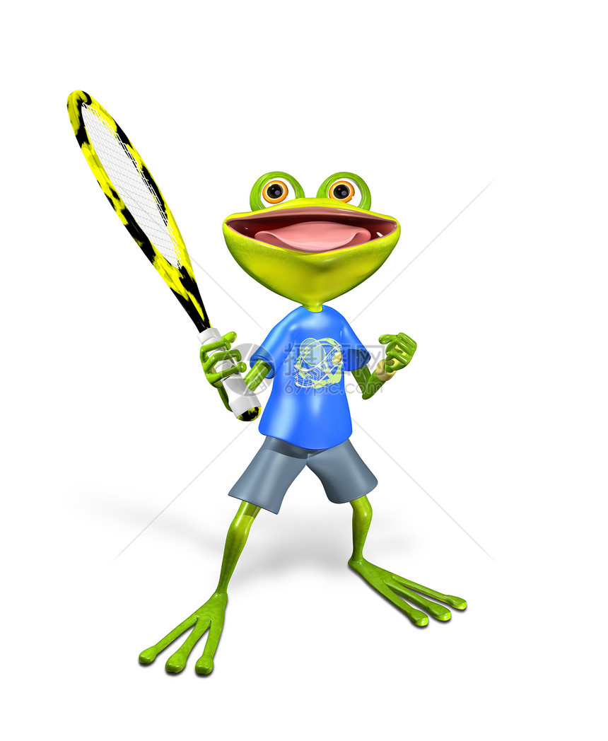 青蛙网球眼睛艺术家绿色工具动物群壁虎游戏喜悦装潢师玩家图片