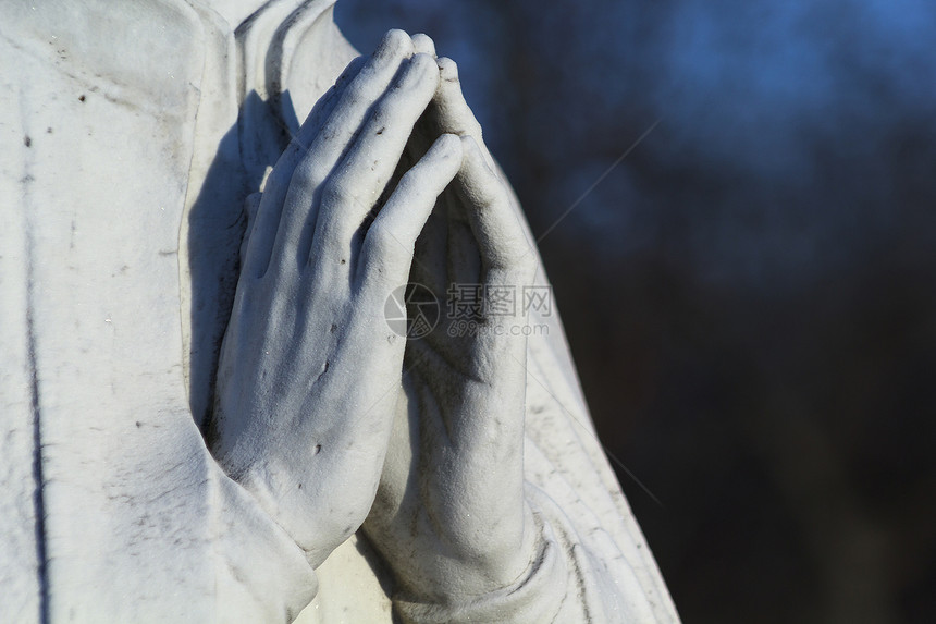 祈祷手建筑学纪念碑雕像祷告信仰宗教纪念馆棕榈石头精神图片