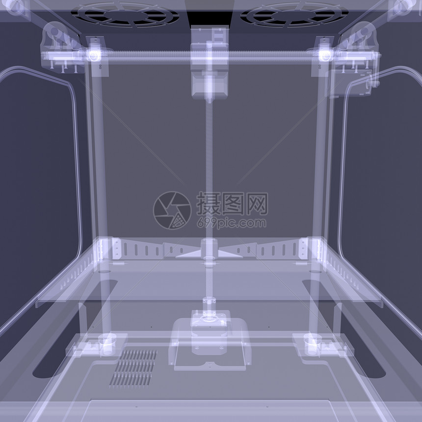 3d打印机 X光成型建造塑料打印x光技术拉伸计算机机器蓝色x射线图片