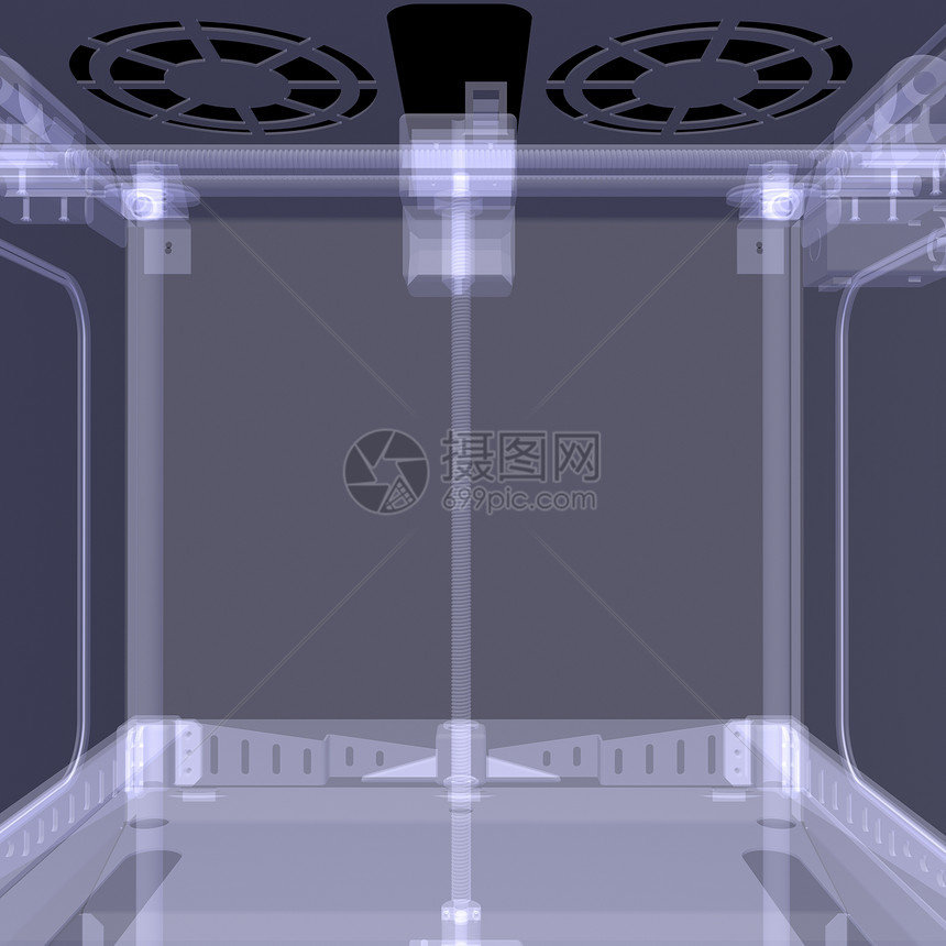 3d打印机 X光成型原型x光建造蓝色打印塑料x射线计算机来源机器图片