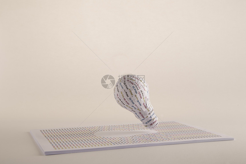 CYMK 3D印刷概念 灯泡 从想法到固态模型打印机实体造型原型制造业图片