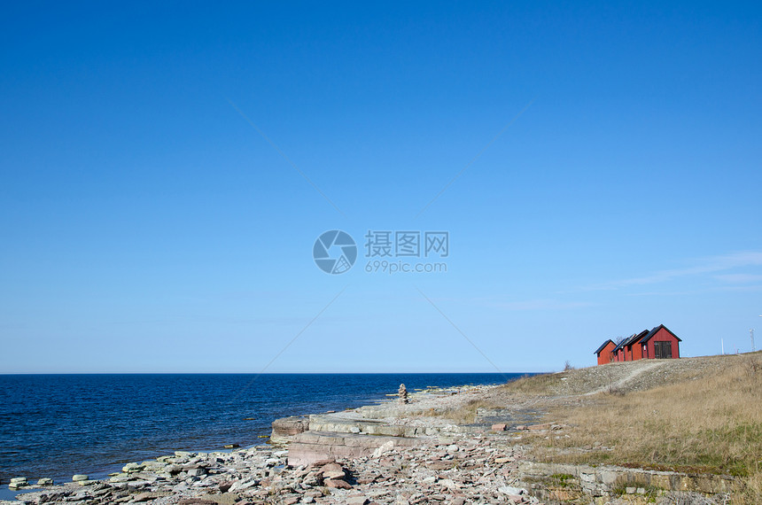 平面岩石海岸视图图片