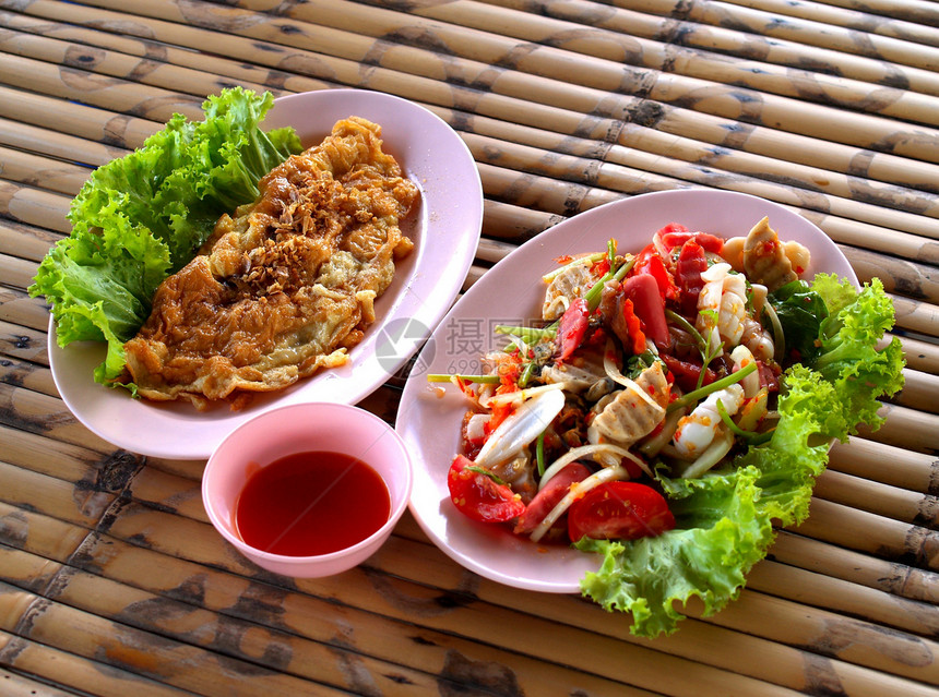 泰式泰国菜食菜单厨房奢华宴会面条饮食蔬菜午餐烹饪自助餐美食图片