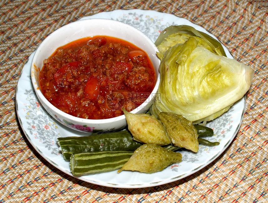 泰式泰国菜食菜单自助餐美食桌子宴会橙子饮食午餐面条蔬菜烹饪图片