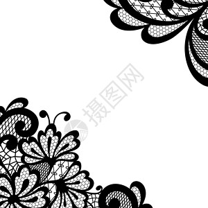 黑色矢量带角纺织品插图装饰装饰品墙纸卡片叶子念日艺术角落背景图片