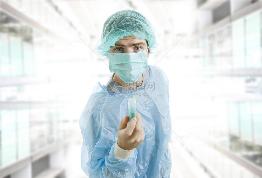 医生工人护士青年冒充蓝色保健医院微笑男人男性图片