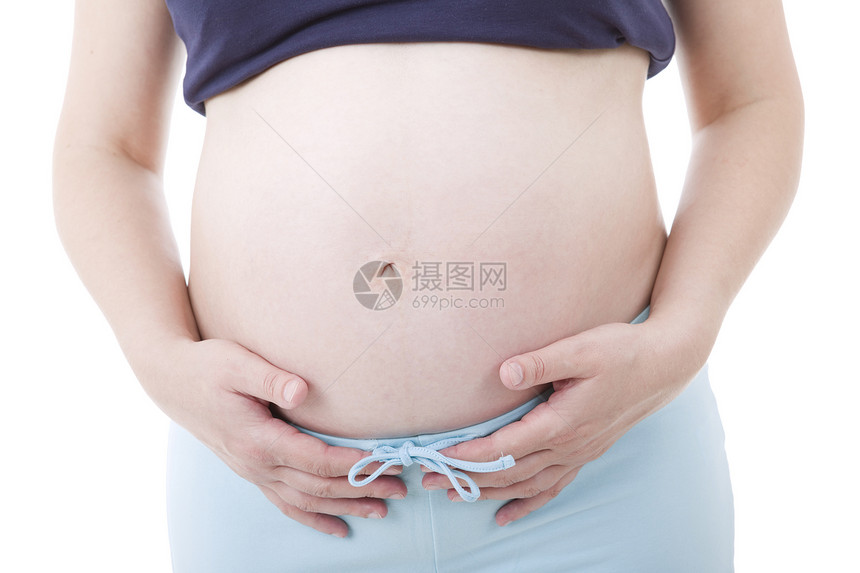 怀孕喜悦亲热身体妻子保健母亲拥抱女士腹部女性图片