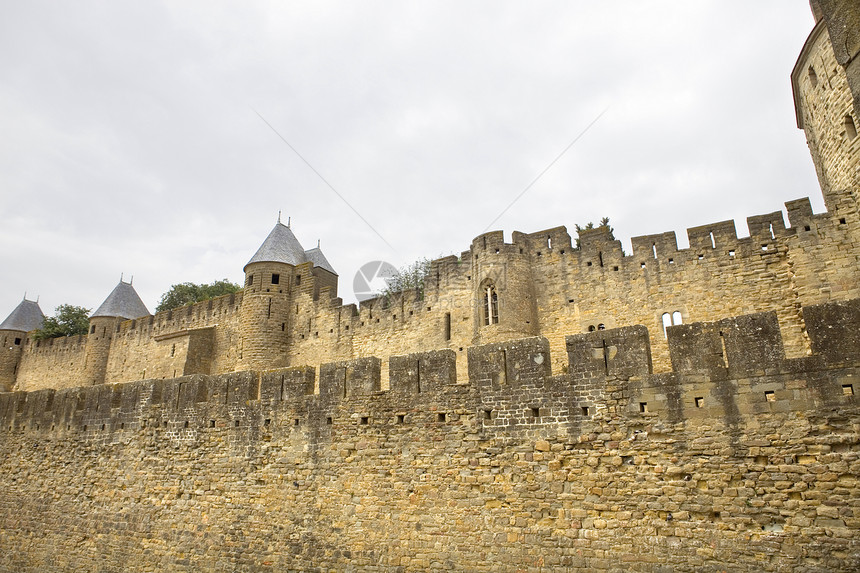 卡尔卡松天空安全据点防御堡垒旅行城市爬坡旅游城堡图片