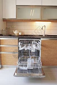 洗碗机餐具美丽洗涤设备盘子家务打扫日常用品物体背景图片
