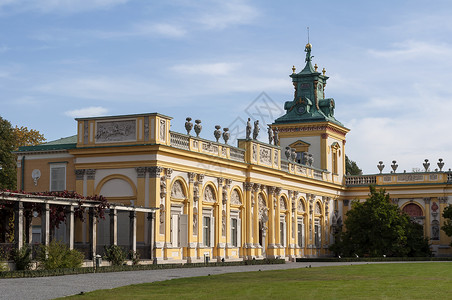 威拉诺威威尔诺宫 波兰华沙地标照片古董历史性城堡库存建筑学贵族住宅博物馆背景