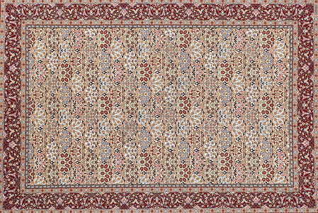 土地毯编织材料小地毯艺术装饰品红色古董丝绸羊毛工艺背景图片